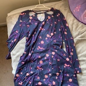 blue longlseeve dress